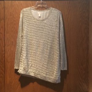 Chico’s BNWT SHIMMERY top with built in camisole
